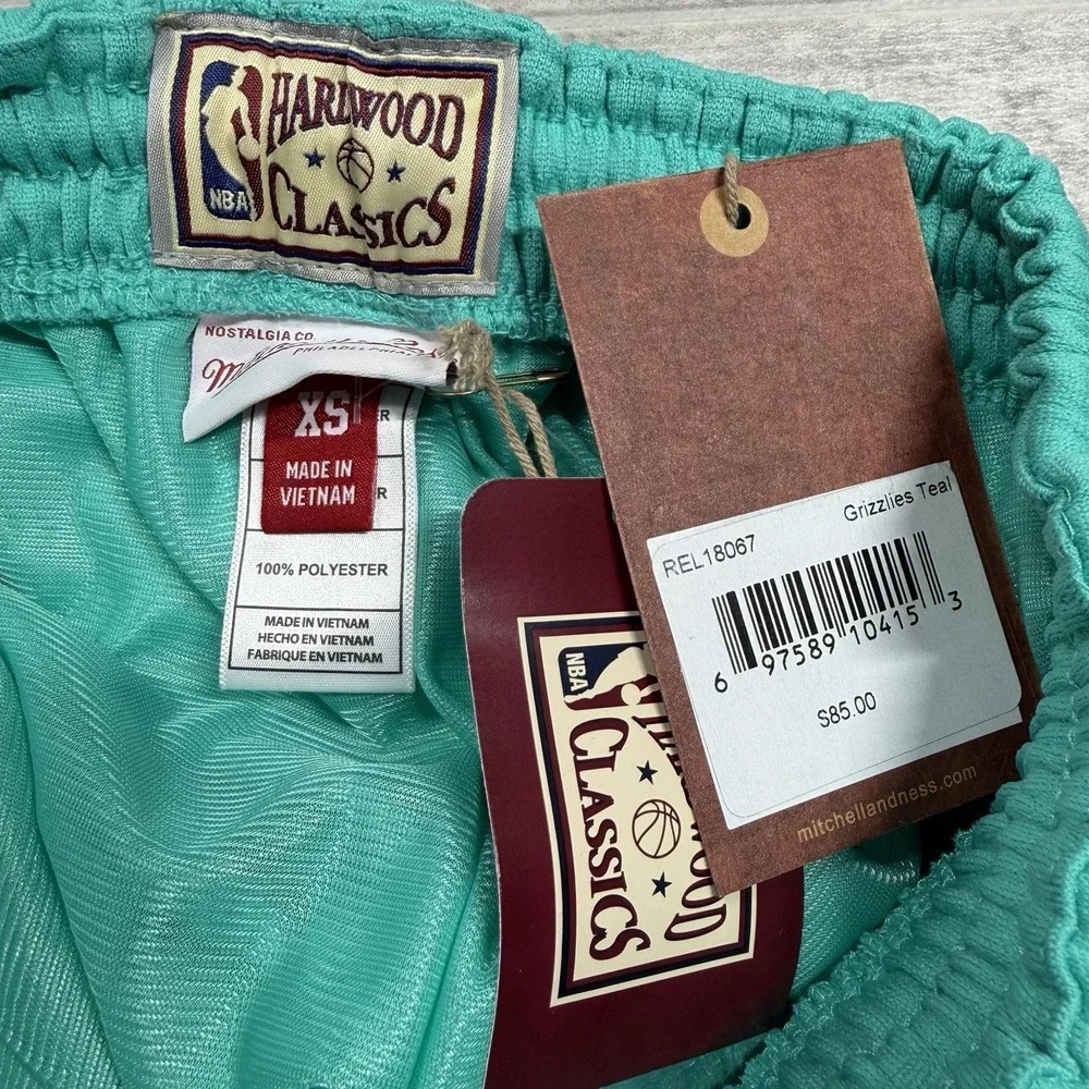 Mitchell‎ & Ness Turquoise Grizzlies Women's XS Hardwood Classic Shorts New $85